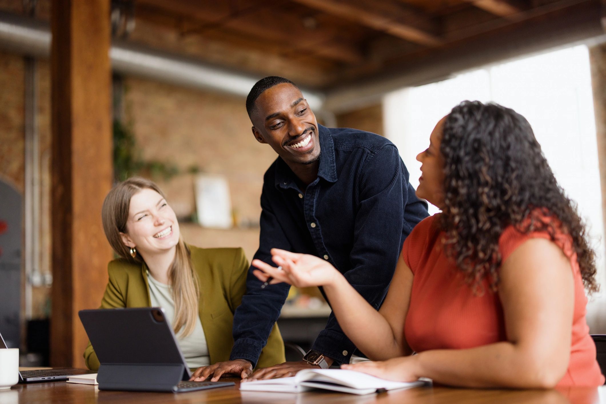 Consulting professionals collaborating in an office